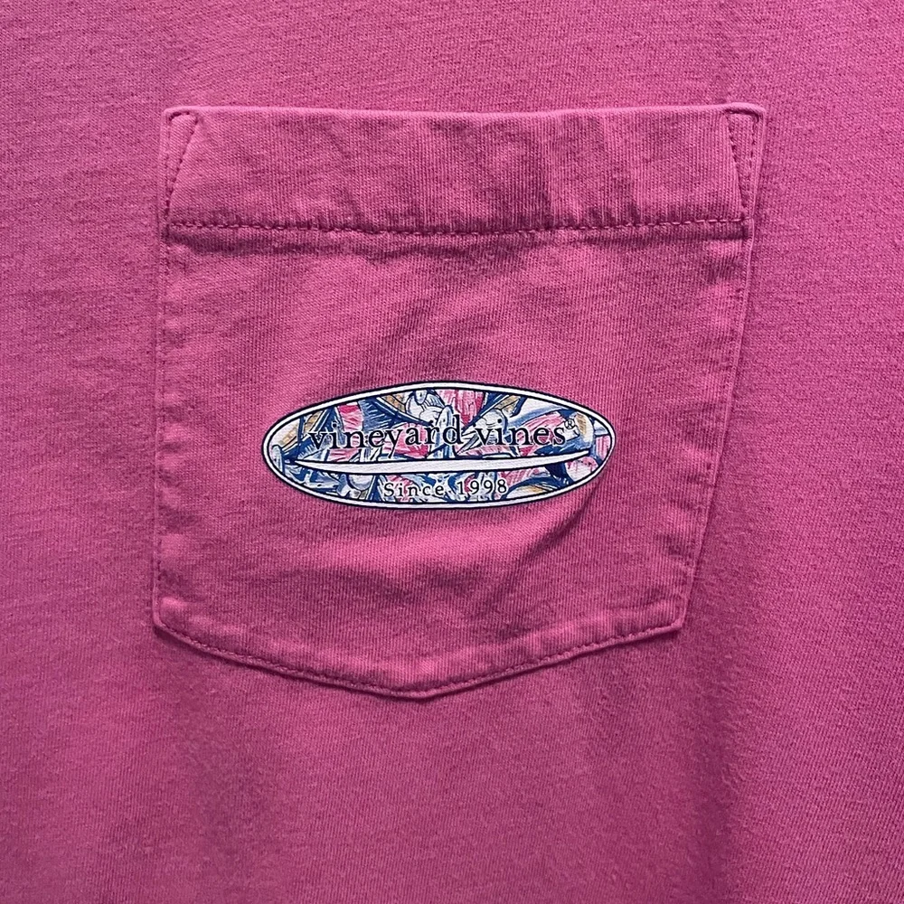 Vineyard vines Ladies Small short sleeve pocket Tee. It is a coral color. - Picture 3 of 12